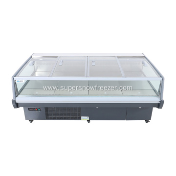 Top sliding door fan cooling meat serve counter